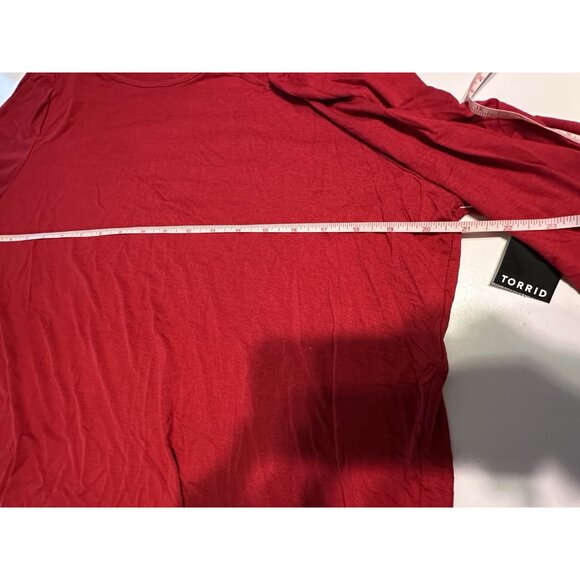 NWT Torrid Super Soft Knit Red  Long Sleeve Top Size 1 (Plus 1X) Stretch Rayon - Picture 6 of 9
